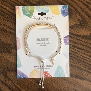 Footnotes Silver plated adjustable bracelet